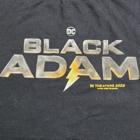 DC Black Adam 100% Cotton Black 2022 Promo Tee M Gildan - Picture 1 of 7